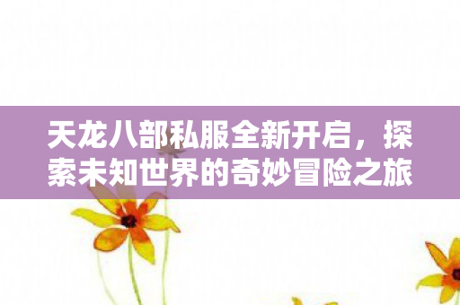 天龙八部私服全新开启,探索未知世界的奇妙冒险之旅 天龙八部私服全新开启,探索未知世界的奇妙冒险之旅
