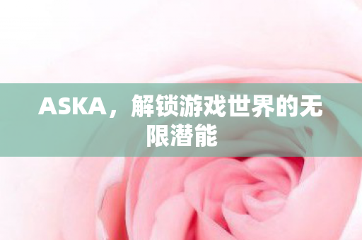 ASKA,解锁游戏世界的无限潜能 ASKA,解锁游戏世界的无限潜能