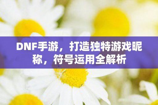 DNF手游，打造独特游戏昵称，符号运用全解析