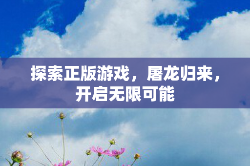 探索正版游戏,屠龙归来,开启无限可能 探索正版游戏,屠龙归来,开启无限可能