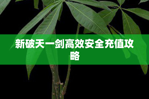 新破天一剑高效安全充值攻略图片