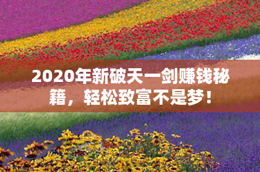 2020年新破天一剑赚钱秘籍图片