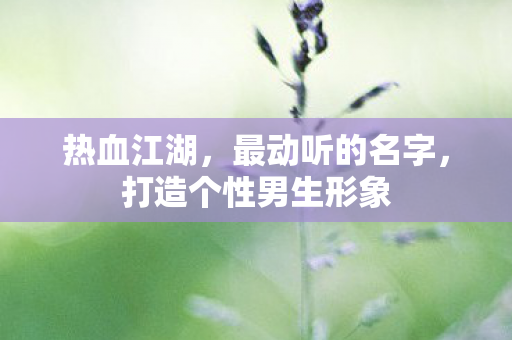 打造个性男生形象图片