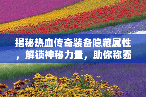 揭秘热血传奇装备隐藏属性图片