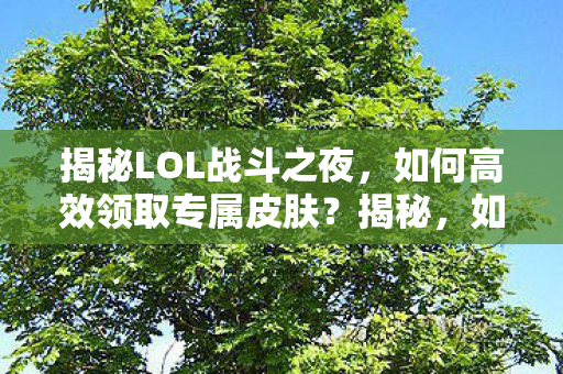 如何高效领取LOL战斗之夜专属皮肤图片