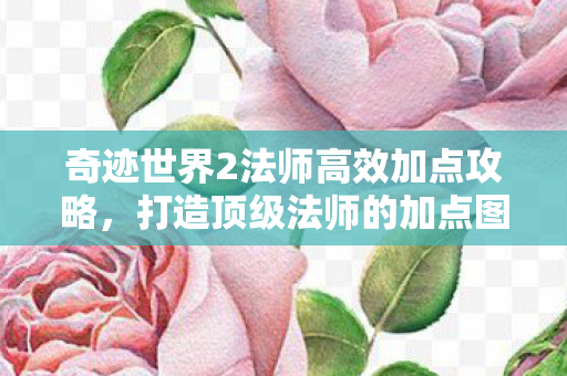 奇迹世界2法师高效加点攻略,打造顶级法师的加点图 奇迹世界2法师高效加点攻略,打造顶级法师的加点图