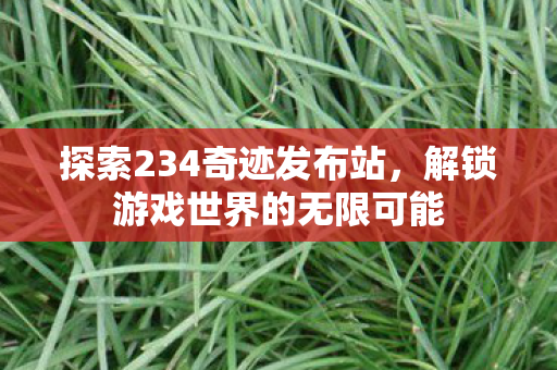 探索234奇迹发布站,解锁游戏世界的无限可能 探索234奇迹发布站,解锁游戏世界的无限可能