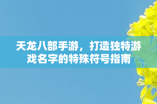 天龙八部手游,打造独特游戏名字的特殊符号指南 天龙八部手游,打造独特游戏名字的特殊符号指南