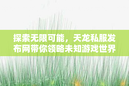 探索无限可能,天龙私服发布网带你领略未知游戏世界 探索无限可能,天龙私服发布网带你领略未知游戏世界