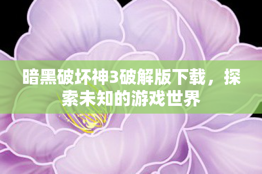 暗黑破坏神3破解版下载图片