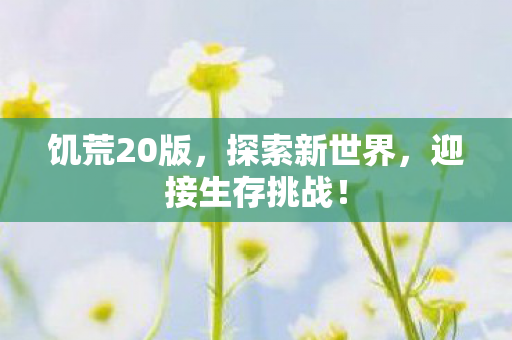 饥荒20版,探索新世界,迎接生存挑战! 饥荒20版,探索新世界,迎接生存挑战!
