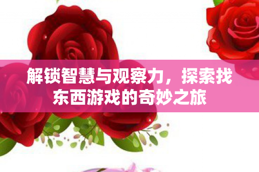 解锁智慧与观察力,探索找东西游戏的奇妙之旅 解锁智慧与观察力,探索找东西游戏的奇妙之旅