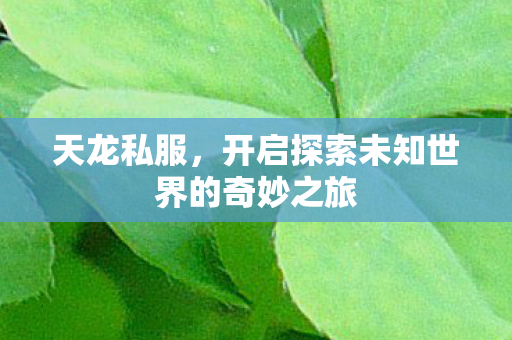 开启探索未知世界的奇妙之旅图片