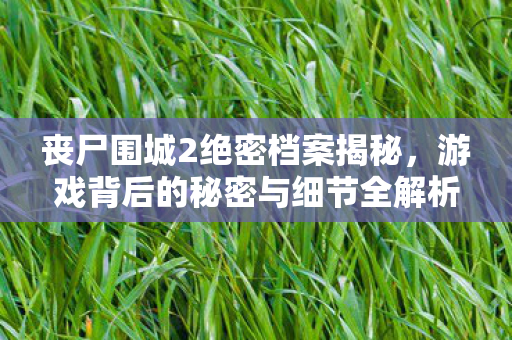 丧尸围城2绝密档案揭秘,游戏背后的秘密与细节全解析 丧尸围城2绝密档案揭秘,游戏背后的秘密与细节全解析