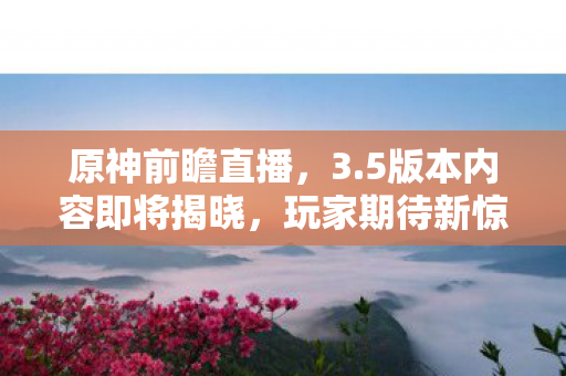 原神前瞻直播，3.5版本内容即将揭晓，玩家期待新惊喜！