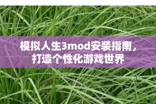 模拟人生3mod安装指南,打造个性化游戏世界 模拟人生3mod安装指南,打造个性化游戏世界