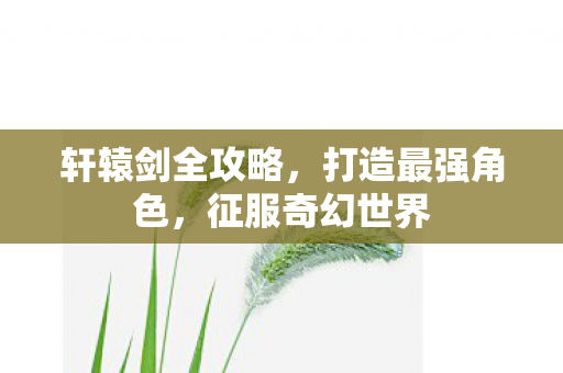 轩辕剑全攻略，打造最强角色，征服奇幻世界