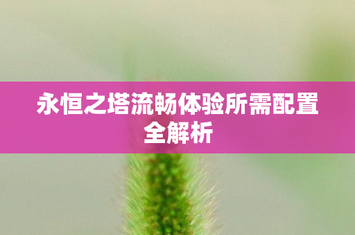 永恒之塔流畅体验所需配置全解析图片