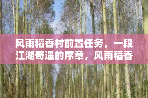 风雨稻香村前置任务图片