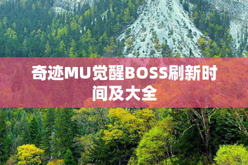 奇迹MU觉醒BOSS刷新时间及大全