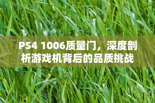 PS4 1006质量门,深度剖析游戏机背后的品质挑战 PS4 1006质量门,深度剖析游戏机背后的品质挑战