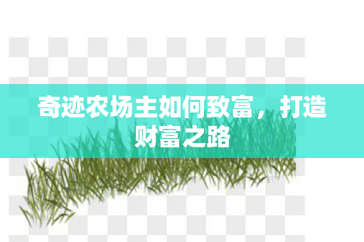 奇迹农场主如何致富，打造财富之路