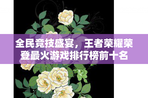 王者荣耀荣登最火游戏排行榜前十名图片