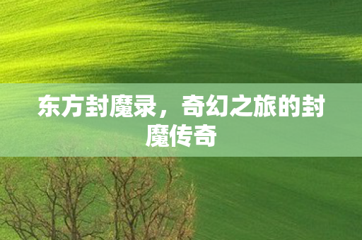 东方封魔录，奇幻之旅的封魔传奇