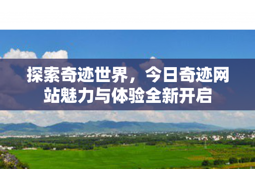 今日奇迹网站魅力与体验全新开启图片