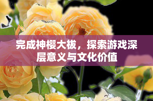 探索游戏深层意义与文化价值图片