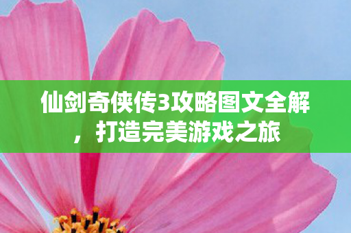 仙剑奇侠传3攻略图文全解，打造完美游戏之旅