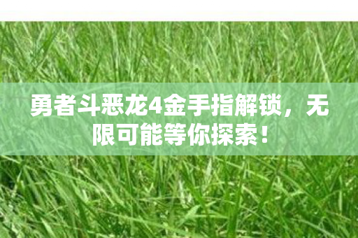 勇者斗恶龙4金手指解锁,无限可能等你探索! 勇者斗恶龙4金手指解锁,无限可能等你探索!