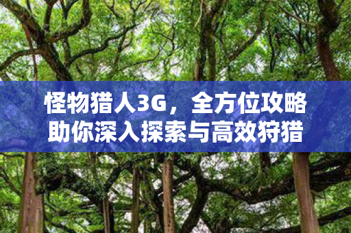 怪物猎人3G,全方位攻略助你深入探索与高效狩猎 怪物猎人3G,全方位攻略助你深入探索与高效狩猎