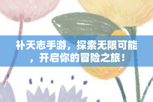 补天志手游,探索无限可能,开启你的冒险之旅! 补天志手游,探索无限可能,开启你的冒险之旅!