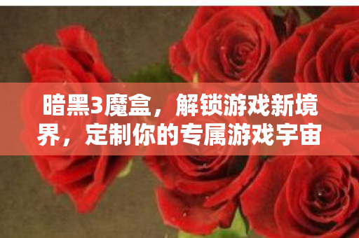 暗黑3魔盒,解锁游戏新境界,定制你的专属游戏宇宙 暗黑3魔盒,解锁游戏新境界,定制你的专属游戏宇宙
