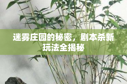 迷雾庄园的秘密,剧本杀新玩法全揭秘 迷雾庄园的秘密,剧本杀新玩法全揭秘