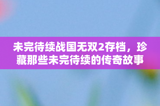 未完待续战国无双2存档,珍藏那些未完待续的传奇故事 未完待续战国无双2存档,珍藏那些未完待续的传奇故事