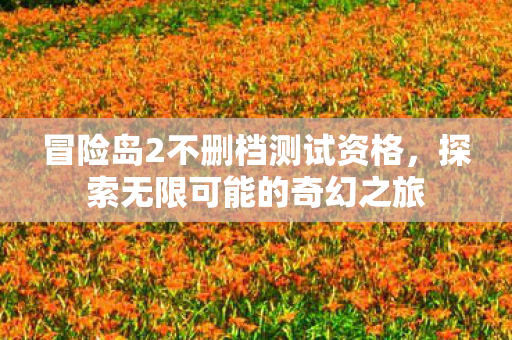 冒险岛2不删档测试资格图片