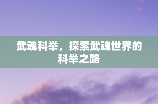探索武魂世界的科举之路图片