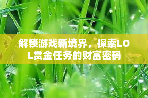 探索LOL赏金任务的财富密码图片