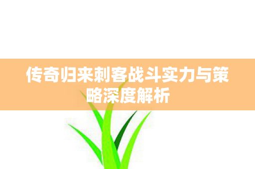 传奇归来刺客战斗实力与策略深度解析图片