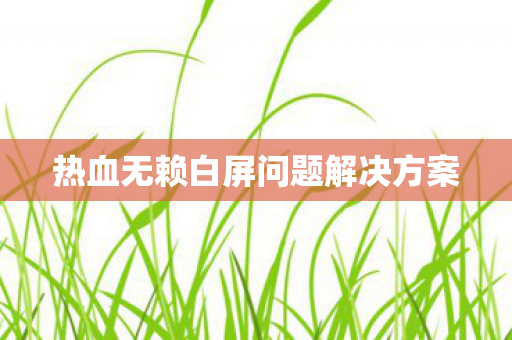 热血无赖白屏问题解决方案图片