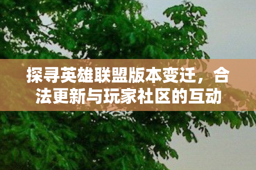 合法更新与玩家社区的互动图片