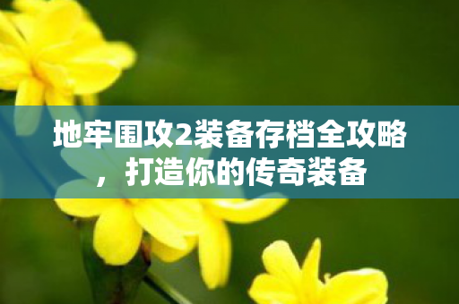 地牢围攻2装备存档全攻略图片