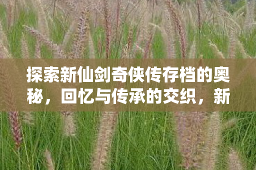 探索新仙剑奇侠传存档的奥秘,回忆与传承的交织,新仙剑奇侠传存档,回忆与传承的交织 探索新仙剑奇侠传存档的奥秘,回忆与传承的交织,新仙剑奇侠传存档,回忆与传承的交织