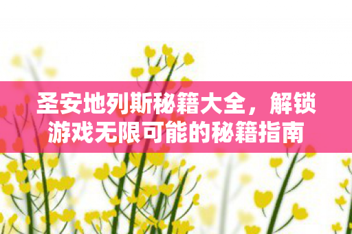 圣安地列斯秘籍大全,解锁游戏无限可能的秘籍指南 圣安地列斯秘籍大全,解锁游戏无限可能的秘籍指南