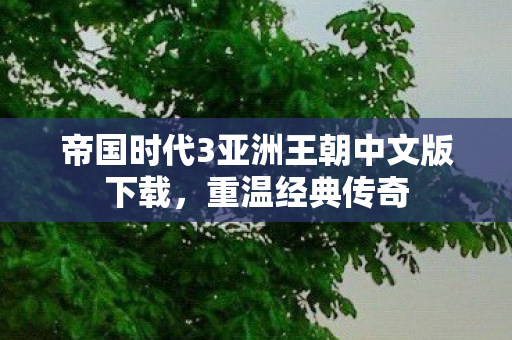 帝国时代3亚洲王朝中文版下载，重温经典传奇
