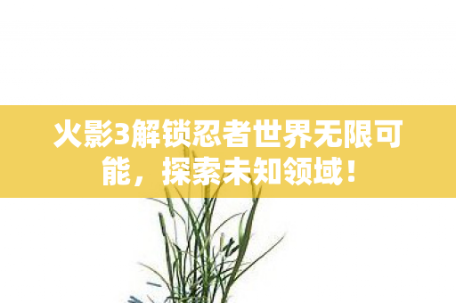 火影3解锁忍者世界无限可能图片