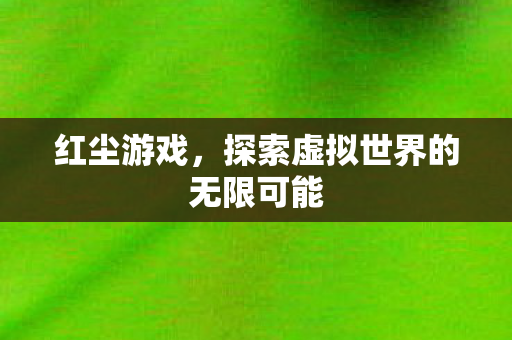 红尘游戏,探索虚拟世界的无限可能 红尘游戏,探索虚拟世界的无限可能