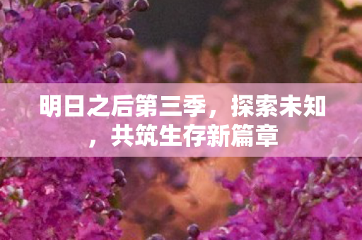 明日之后第三季,探索未知,共筑生存新篇章 明日之后第三季,探索未知,共筑生存新篇章